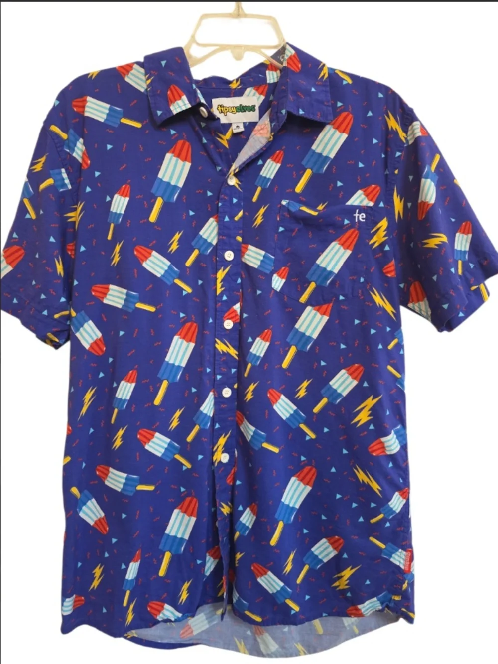 Tipsy Elves Patriotic Men's Grand Finale Rocket Pops Shirt M